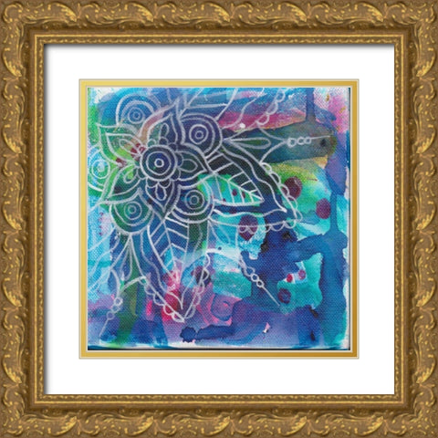 Tubular Flower 4 Gold Ornate Wood Framed Art Print with Double Matting by Varacek, Pam