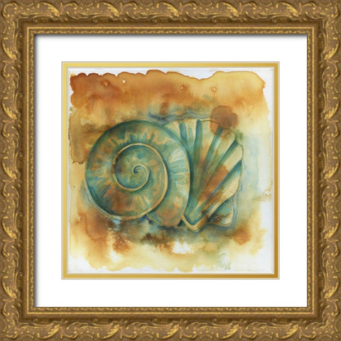Muddy Shells Gold Ornate Wood Framed Art Print with Double Matting by Varacek, Pam