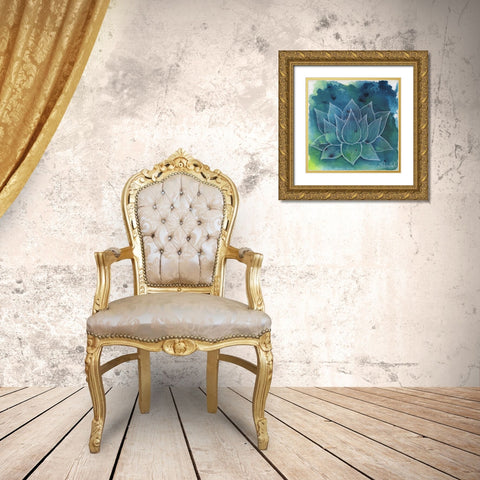 Emerging Lotus 1 Gold Ornate Wood Framed Art Print with Double Matting by Varacek, Pam