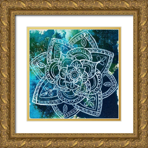 Mandala Mini 1 Gold Ornate Wood Framed Art Print with Double Matting by Varacek, Pam