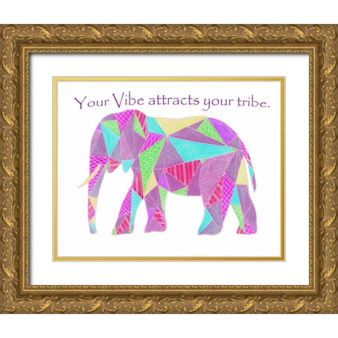 Colorpoly Elly Vibe Gold Ornate Wood Framed Art Print with Double Matting by Varacek, Pam