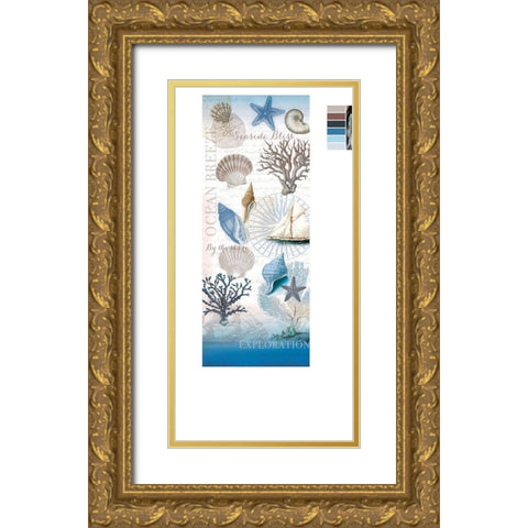 By The Seashore Gold Ornate Wood Framed Art Print with Double Matting by Allen, Candace