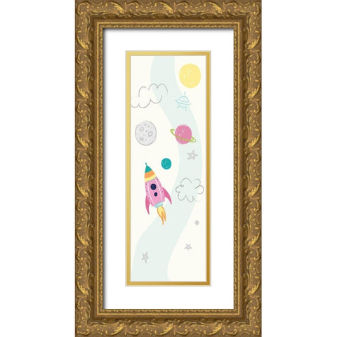 Exploring Rocket Gold Ornate Wood Framed Art Print with Double Matting by Lula Bijoux and Company