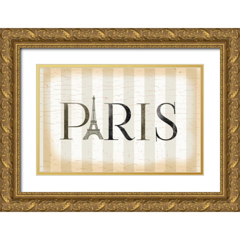 Paris Icon Gold Ornate Wood Framed Art Print with Double Matting by Allen, Candace