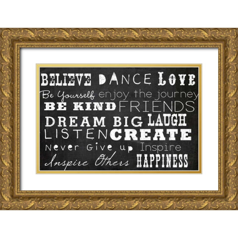 Chalk Inspiration Gold Ornate Wood Framed Art Print with Double Matting by Allen, Candace