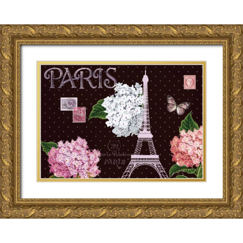 Paris Dots Gold Ornate Wood Framed Art Print with Double Matting by Allen, Candace