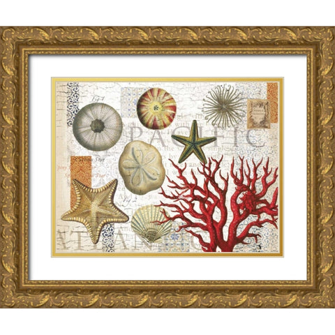 Sea Treasures Gold Ornate Wood Framed Art Print with Double Matting by Allen, Candace