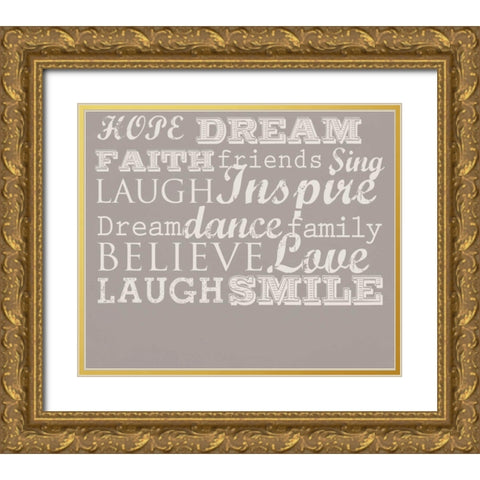Taupe Inspire 1 LulaB Gold Ornate Wood Framed Art Print with Double Matting by Allen, Candace