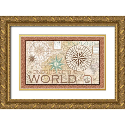 Wonders of the world Main ART Gold Ornate Wood Framed Art Print with Double Matting by Allen, Candace