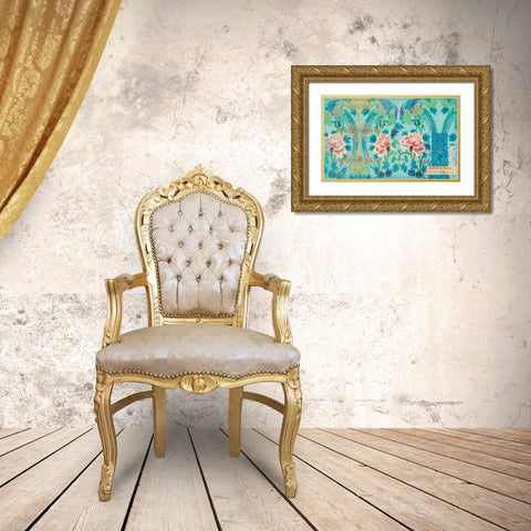 Modern Chinois Gold Ornate Wood Framed Art Print with Double Matting by Allen, Candace