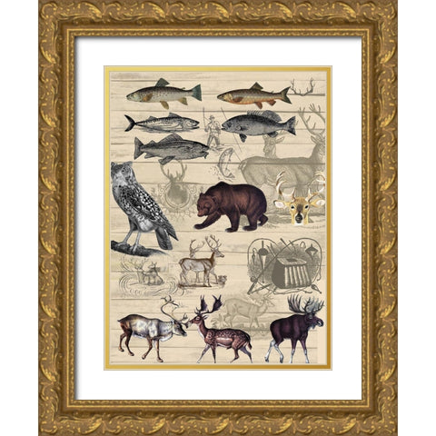 Ldoge Elements Gold Ornate Wood Framed Art Print with Double Matting by Allen, Candace