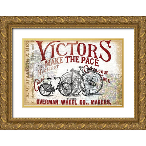 Bike Ride 2 Gold Ornate Wood Framed Art Print with Double Matting by Lula Bijoux and Company
