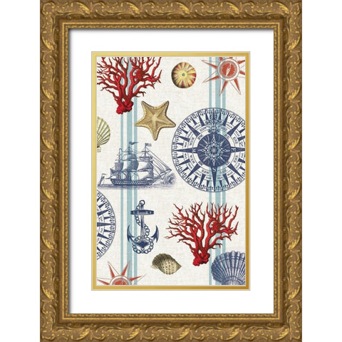 Nautical Main Gold Ornate Wood Framed Art Print with Double Matting by Allen, Candace
