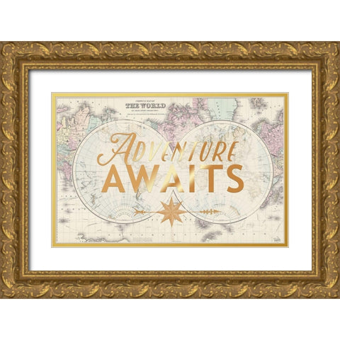 Adventure Floral Excursion Gold Ornate Wood Framed Art Print with Double Matting by Allen, Candace