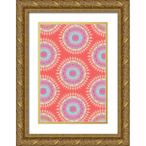Bright Boho Bedding Gold Ornate Wood Framed Art Print with Double Matting by Allen, Candace
