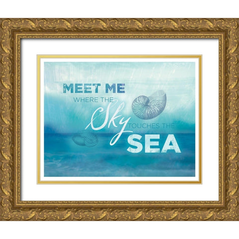 Watercolor Coast 1 Gold Ornate Wood Framed Art Print with Double Matting by Allen, Candace