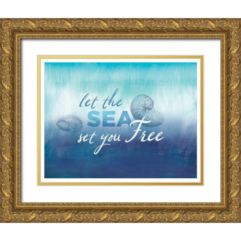 Watercolor Coast 3 Gold Ornate Wood Framed Art Print with Double Matting by Allen, Candace