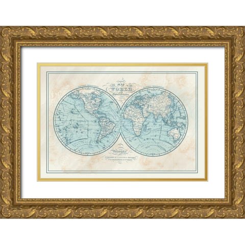 Vintage Maps 1 Gold Ornate Wood Framed Art Print with Double Matting by Allen, Candace