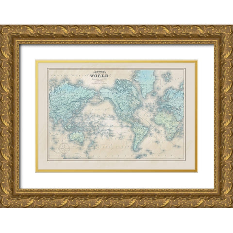 Vintage Maps 2 Gold Ornate Wood Framed Art Print with Double Matting by Allen, Candace