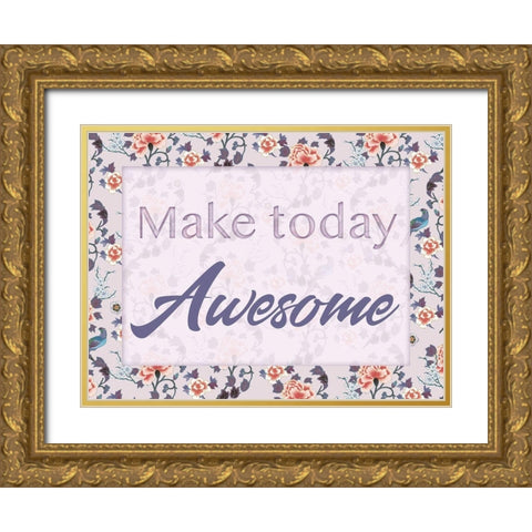 Awesome Day 1 Gold Ornate Wood Framed Art Print with Double Matting by Lula Bijoux and Company