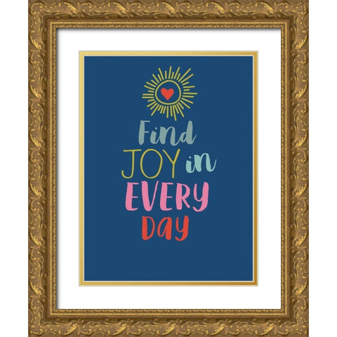 Find Joy Gold Ornate Wood Framed Art Print with Double Matting by Lula Bijoux and Company