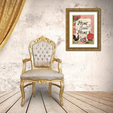 Home Sweet Home Gold Ornate Wood Framed Art Print with Double Matting by Lula Bijoux and Company
