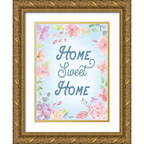 Home Sweet Home 2 Gold Ornate Wood Framed Art Print with Double Matting by Lula Bijoux and Company