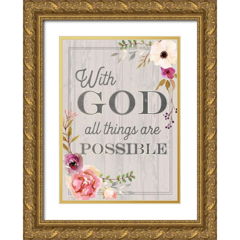 Religious 3 Gold Ornate Wood Framed Art Print with Double Matting by Lula Bijoux and Company