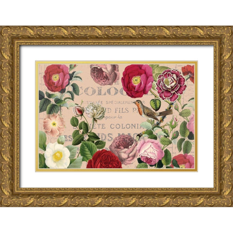 Dusty Rose Gold Ornate Wood Framed Art Print with Double Matting by Lula Bijoux and Company