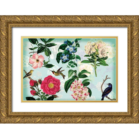 Spring Vintage Botanica 1 Gold Ornate Wood Framed Art Print with Double Matting by Lula Bijoux and Company