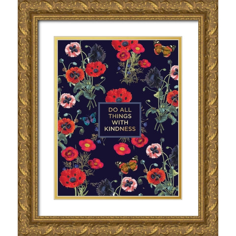 Bright Poppy Inspiration 2 Gold Ornate Wood Framed Art Print with Double Matting by Lula Bijoux and Company