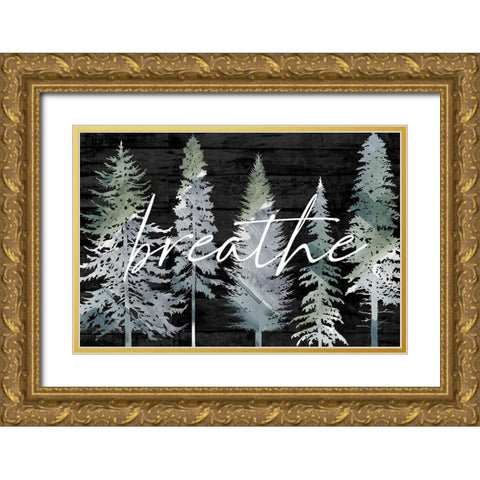 Breathe Gold Ornate Wood Framed Art Print with Double Matting by Lula Bijoux and Company