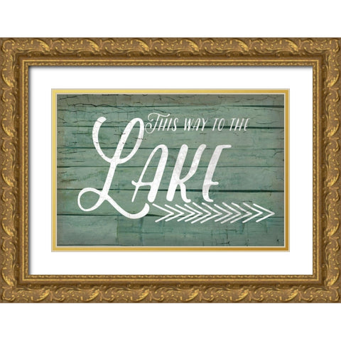 Emerald Lake Gold Ornate Wood Framed Art Print with Double Matting by Lula Bijoux and Company