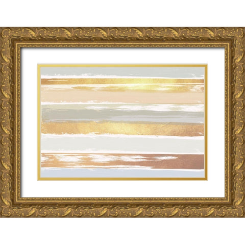 Golden Wave Gold Ornate Wood Framed Art Print with Double Matting by Lula Bijoux and Company