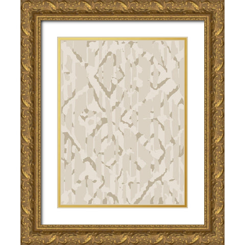 Boho Casual Beige Gold Ornate Wood Framed Art Print with Double Matting by Lula Bijoux and Company