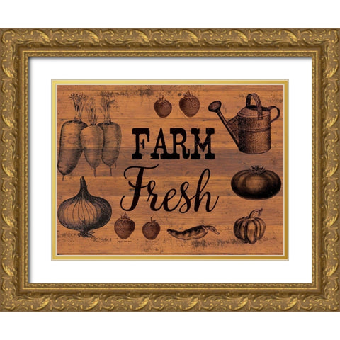 Farm Fresh 1 Gold Ornate Wood Framed Art Print with Double Matting by Lula Bijoux And Company