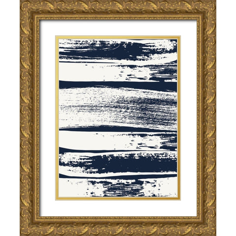 Drama Queen Stripes 1 Gold Ornate Wood Framed Art Print with Double Matting by Lula Bijoux And Company