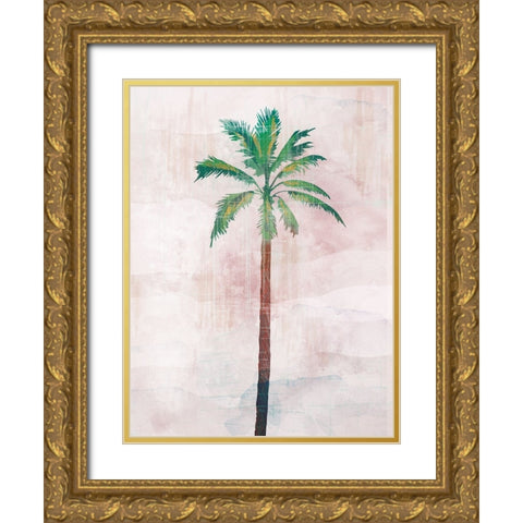 Tropical Beach Palm 2 V2 Gold Ornate Wood Framed Art Print with Double Matting by Lula Bijoux and Company
