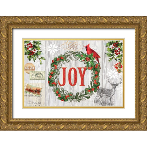 Rustic Holiday 2 Gold Ornate Wood Framed Art Print with Double Matting by Lula Bijoux And Company
