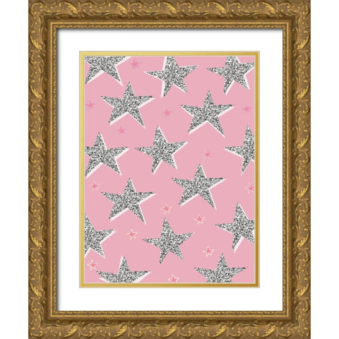 Stars 4 Gold Ornate Wood Framed Art Print with Double Matting by Lula Bijoux and Company