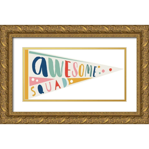 Awesome Pennant 2 Gold Ornate Wood Framed Art Print with Double Matting by Lula Bijoux and Company