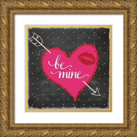 Valentines Day Heart 1 Gold Ornate Wood Framed Art Print with Double Matting by Allen, Candace