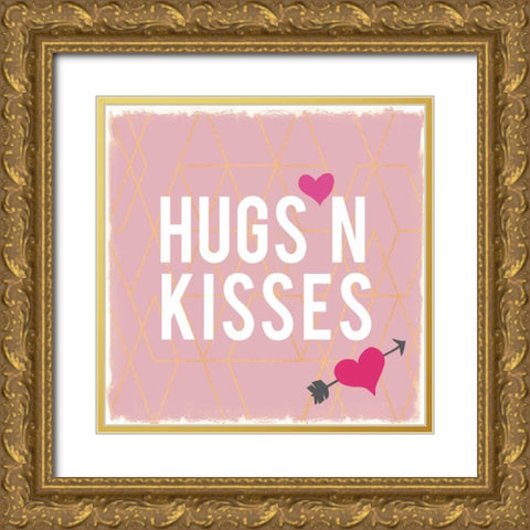 Valentines Day Heart 6 Gold Ornate Wood Framed Art Print with Double Matting by Allen, Candace