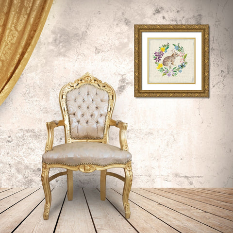 Easter Garden Wreath Gold Ornate Wood Framed Art Print with Double Matting by Allen, Candace