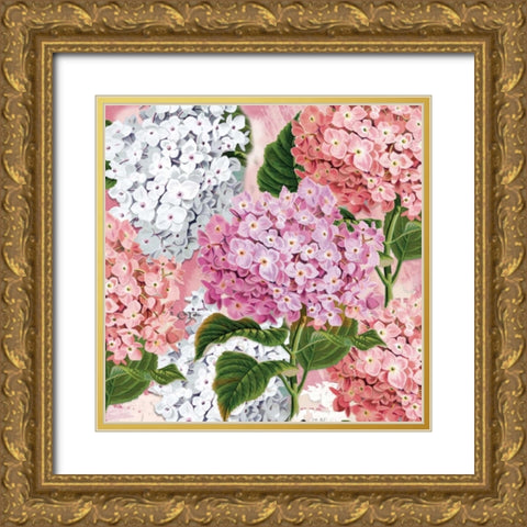 Paris All Over Floral Gold Ornate Wood Framed Art Print with Double Matting by Allen, Candace