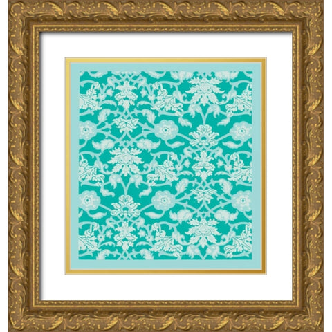 Chinois Pattern Gold Ornate Wood Framed Art Print with Double Matting by Allen, Candace