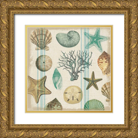 Beachcomber 1 Gold Ornate Wood Framed Art Print with Double Matting by Lula Bijoux and Company