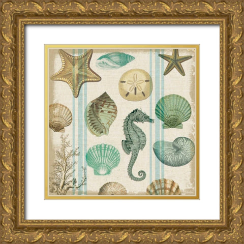 Beachcomber 2 Gold Ornate Wood Framed Art Print with Double Matting by Lula Bijoux and Company