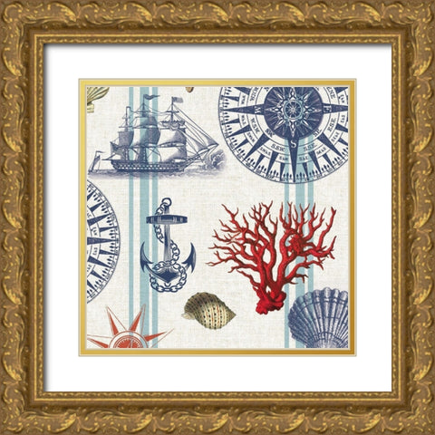 Nautical Main Gold Ornate Wood Framed Art Print with Double Matting by Allen, Candace