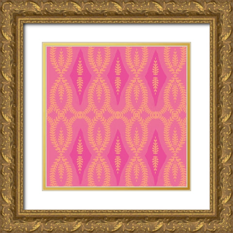 Bright Boho Fern 1 Gold Ornate Wood Framed Art Print with Double Matting by Allen, Candace